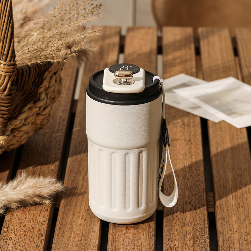 Smart Digital Thermal Bottle Portable Coffee Mug Stainless Steel. 450ml.