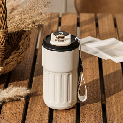 Smart Digital Thermal Bottle Portable Coffee Mug Stainless Steel. 450ml.