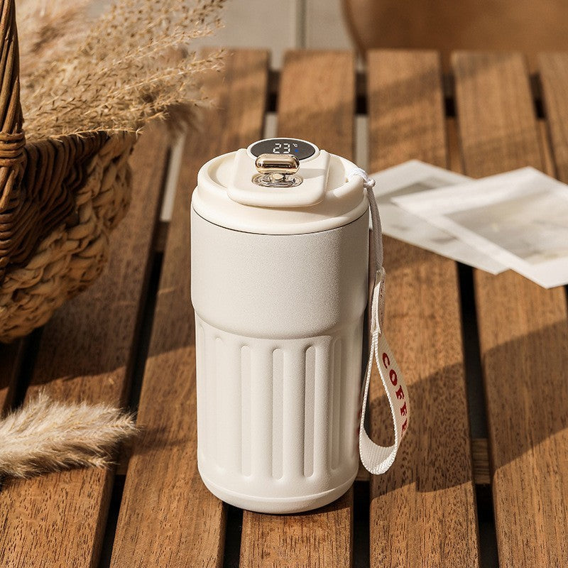 Smart Digital Thermal Bottle Portable Coffee Mug Stainless Steel. 450ml.