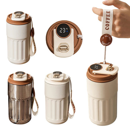 Smart Digital Thermal Bottle Portable Coffee Mug Stainless Steel. 450ml.