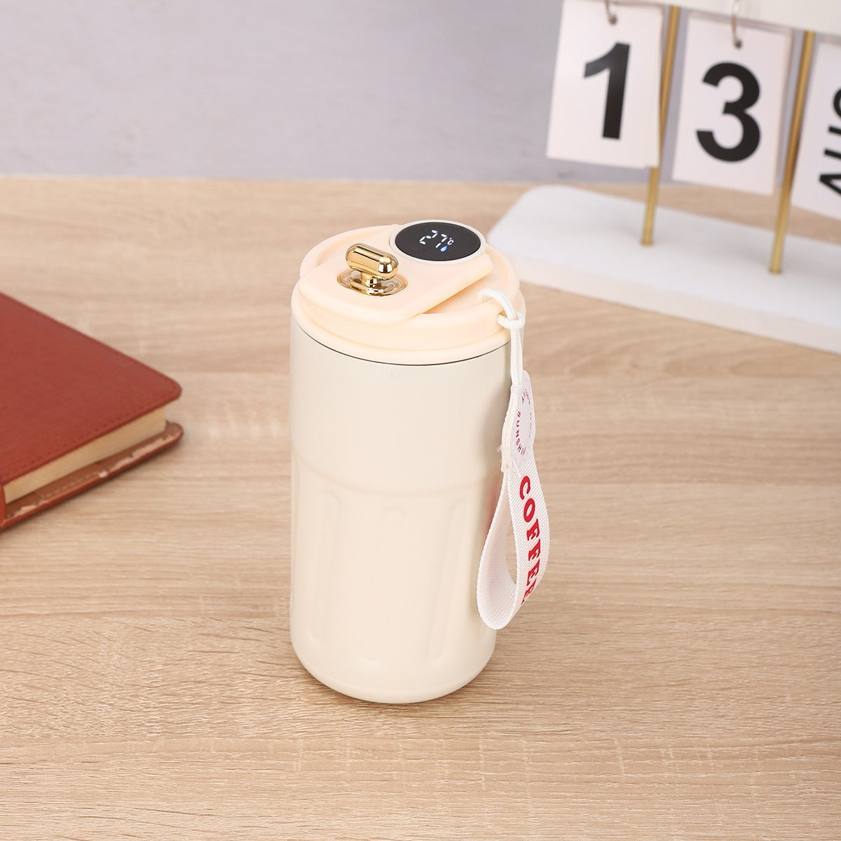 Smart Digital Thermal Bottle Portable Coffee Mug Stainless Steel. 450ml.