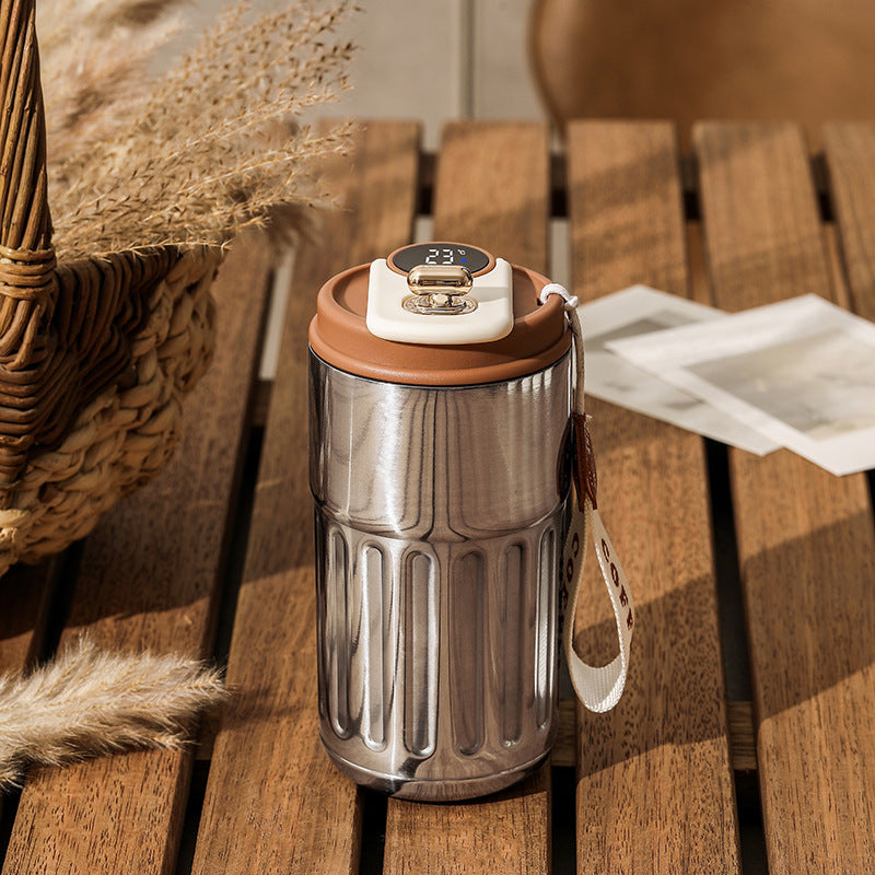 Smart Digital Thermal Bottle Portable Coffee Mug Stainless Steel. 450ml.