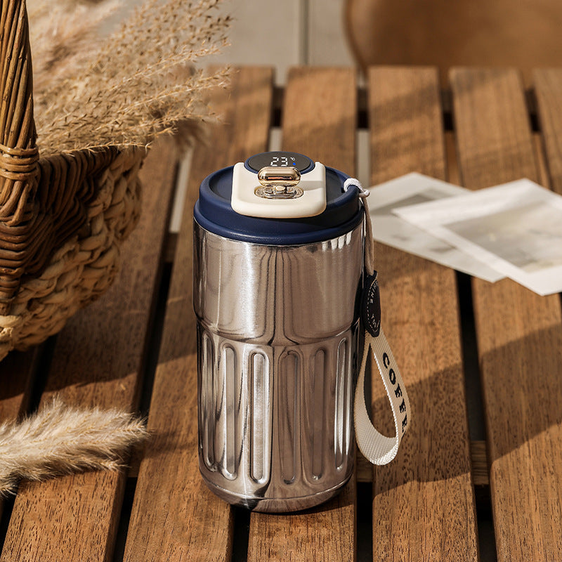 Smart Digital Thermal Bottle Portable Coffee Mug Stainless Steel. 450ml.