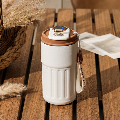Smart Digital Thermal Bottle Portable Coffee Mug Stainless Steel. 450ml.
